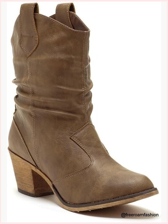 Shoes - Women's Western Cowboy Distressed Boot with Pull Tabs